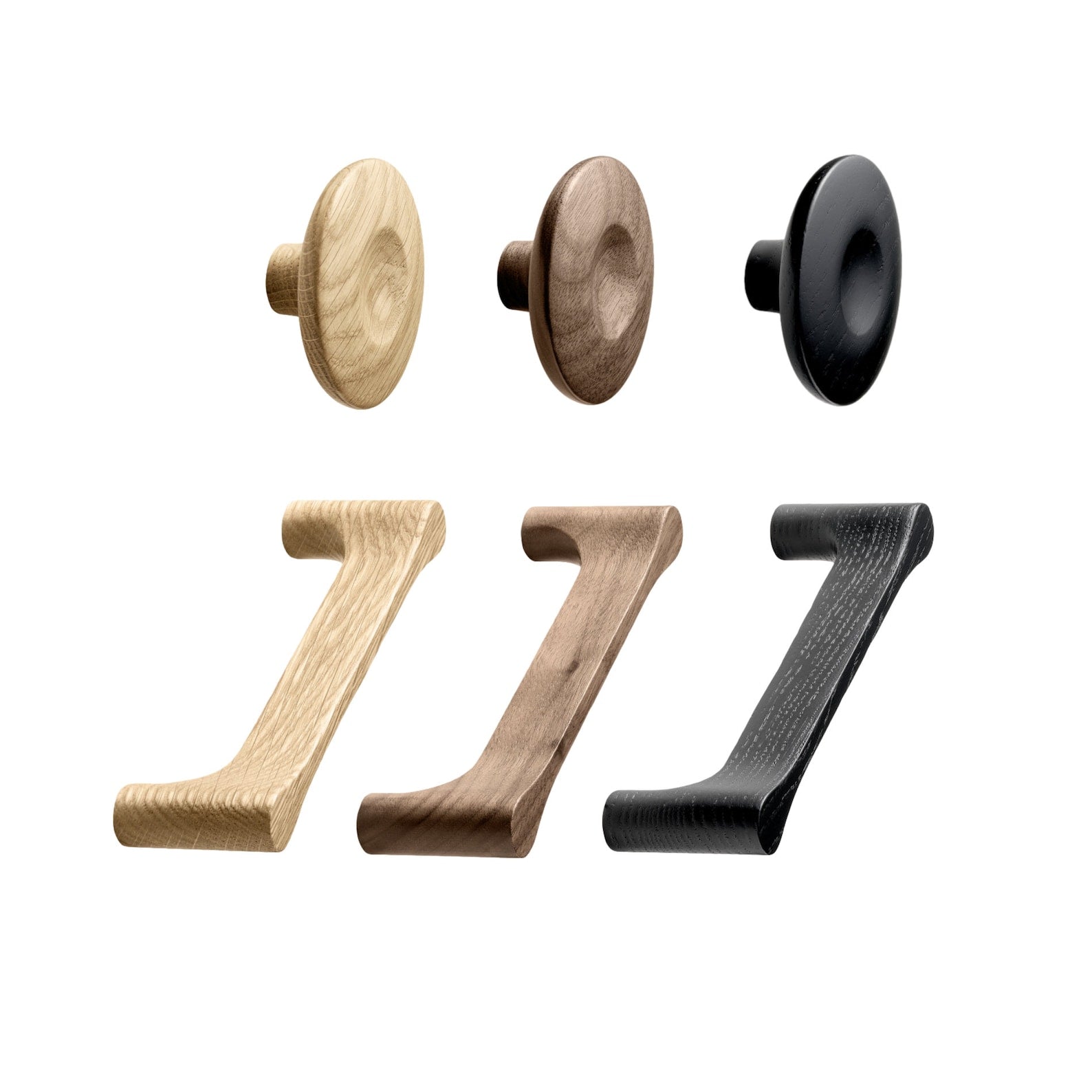 Oak, Walnut, Black "Drops" Cabinet Knob and Drawer Pulls - Industry Hardware