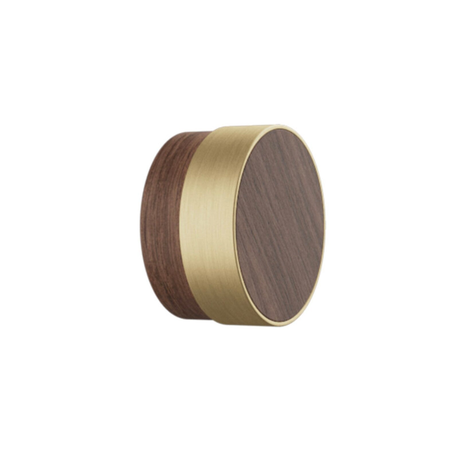Oak, Walnut, Black and Brass "Radio"  Round Cabinet Knobs - Industry Hardware