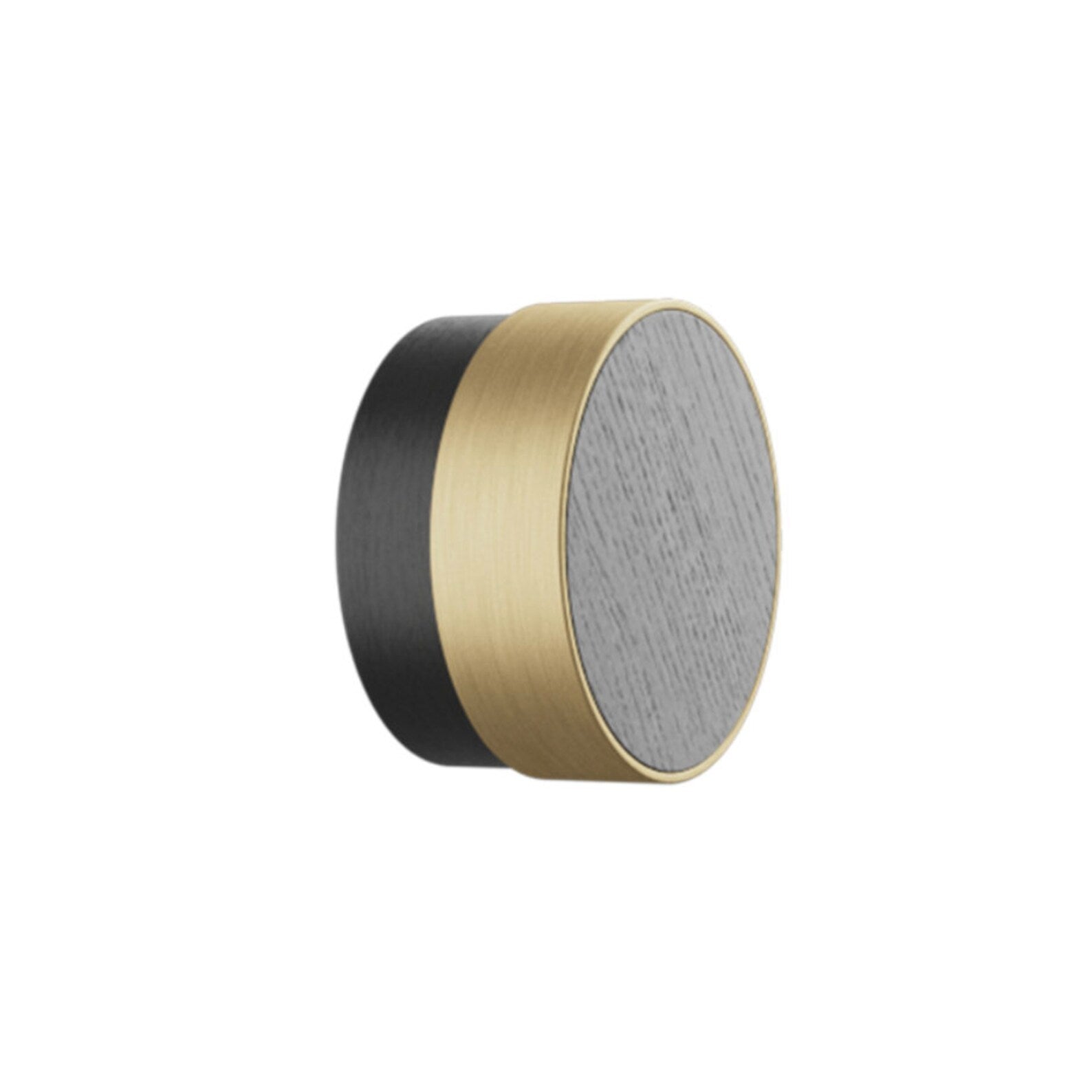 Oak, Walnut, Black and Brass "Radio" Round Cabinet Knobs - Industry Hardware