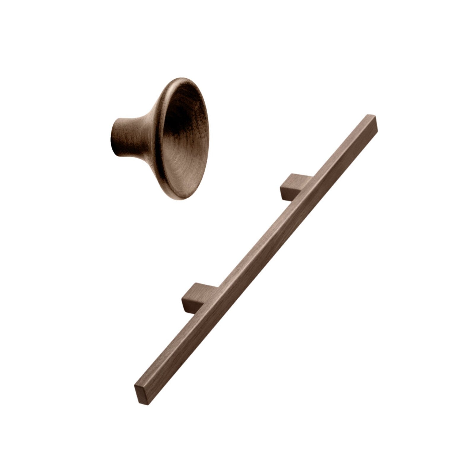 Walnut Wood "Japan" Cabinet Knob and Drawer Pulls - Industry Hardware