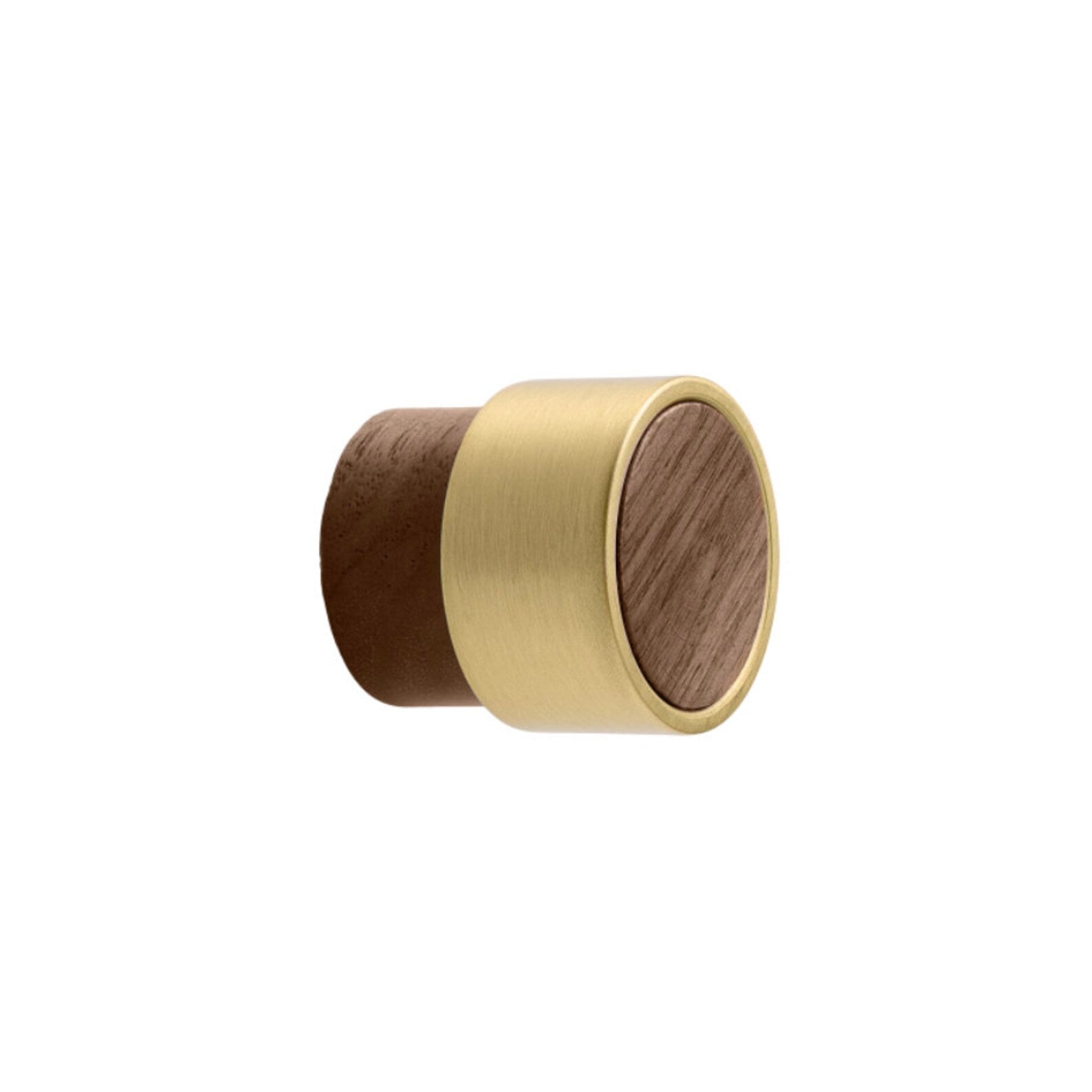 Oak, Walnut, Black and Brass "Radio" Round Cabinet Knobs - Industry Hardware