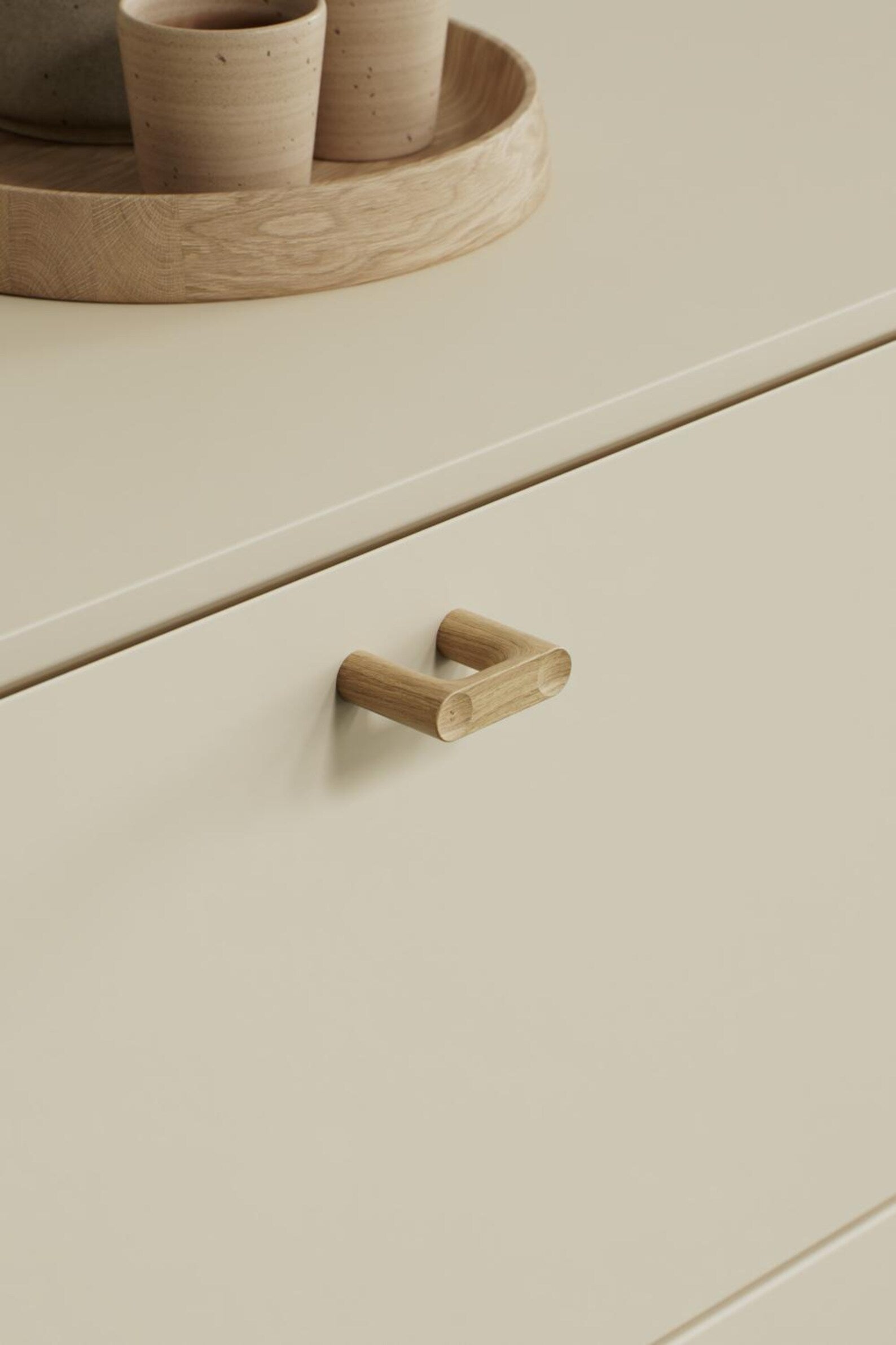 Lacquered Oak Wood "Punto" Cabinet Knob and Drawer Pulls - Industry Hardware