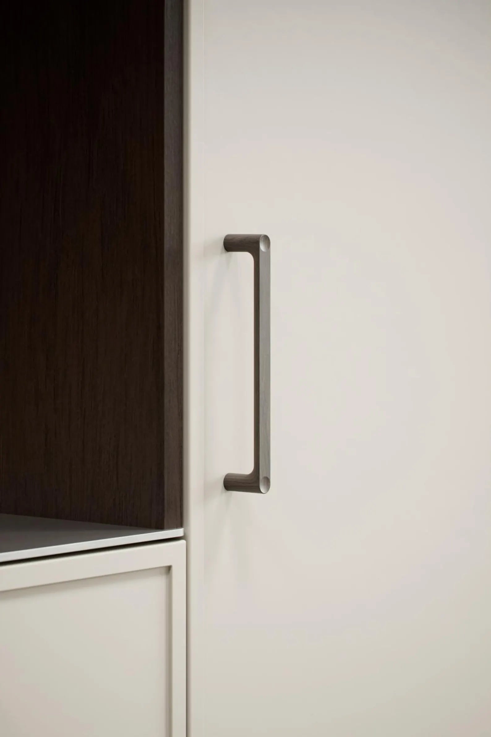 Dark Oak Lacquered Wood "Punto" Cabinet Knob and Drawer Pulls - Industry Hardware