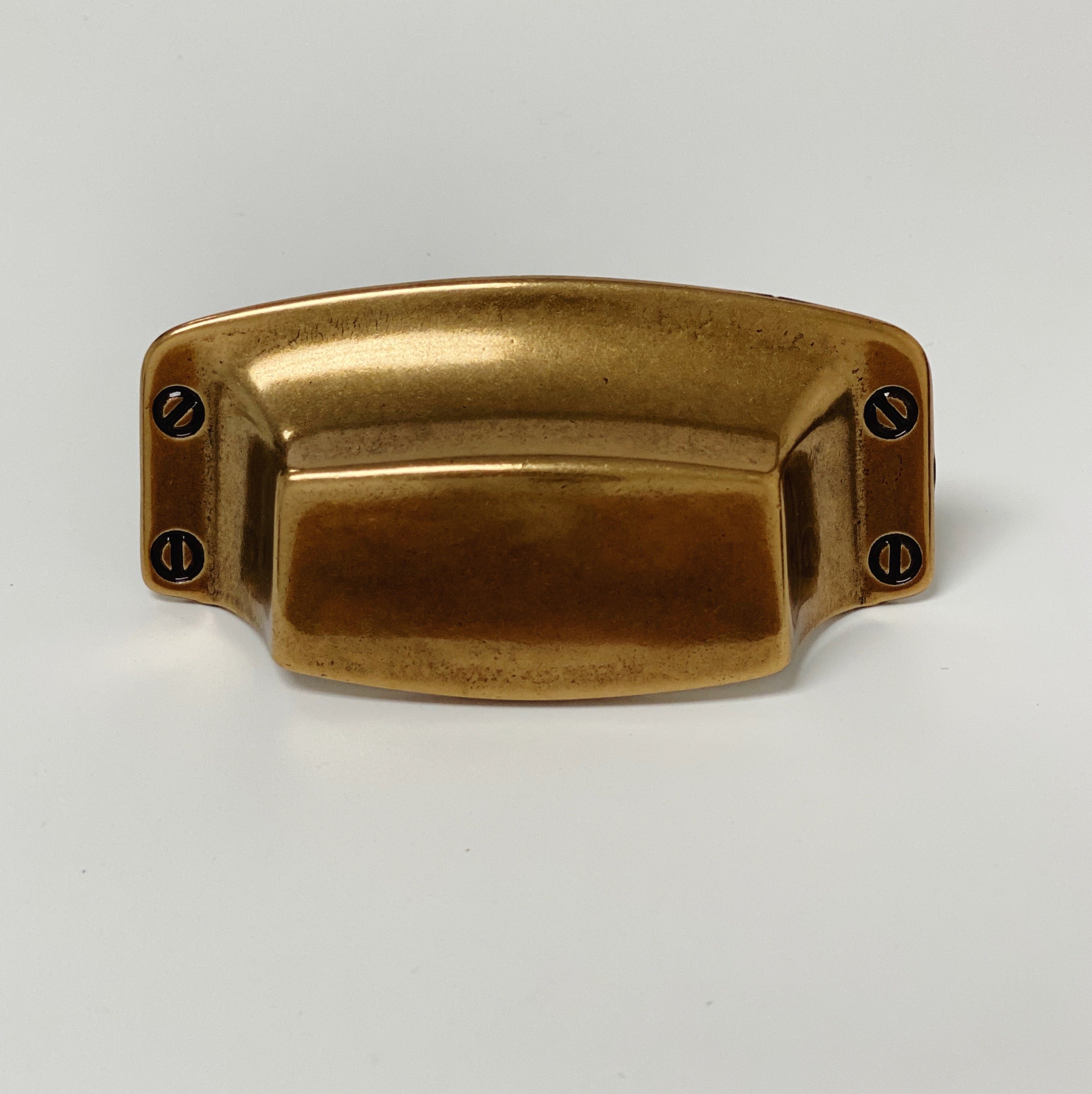 Drawer Cup Pull "Tuscany" in Antique Brass - Brass Cabinet Hardware - Forge Hardware Studio