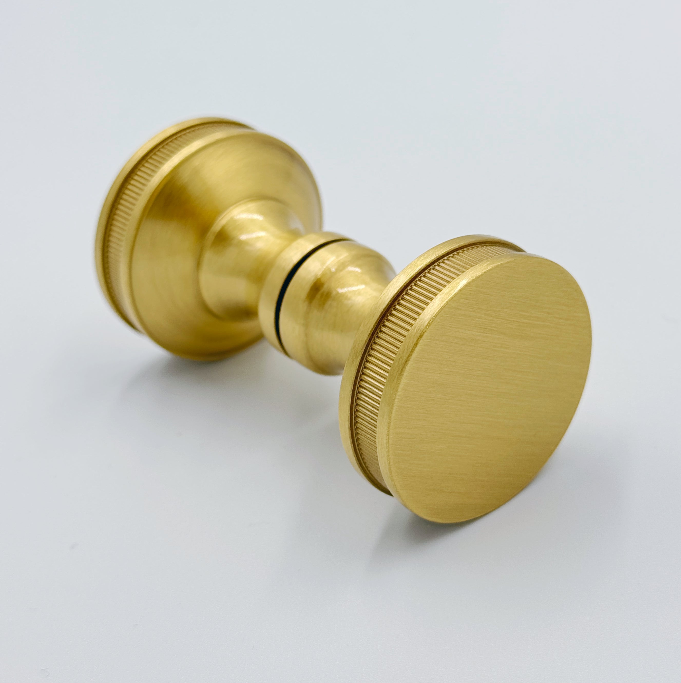 Solid Brass "Reeded" Round Glass Shower Knob - Industry Hardware
