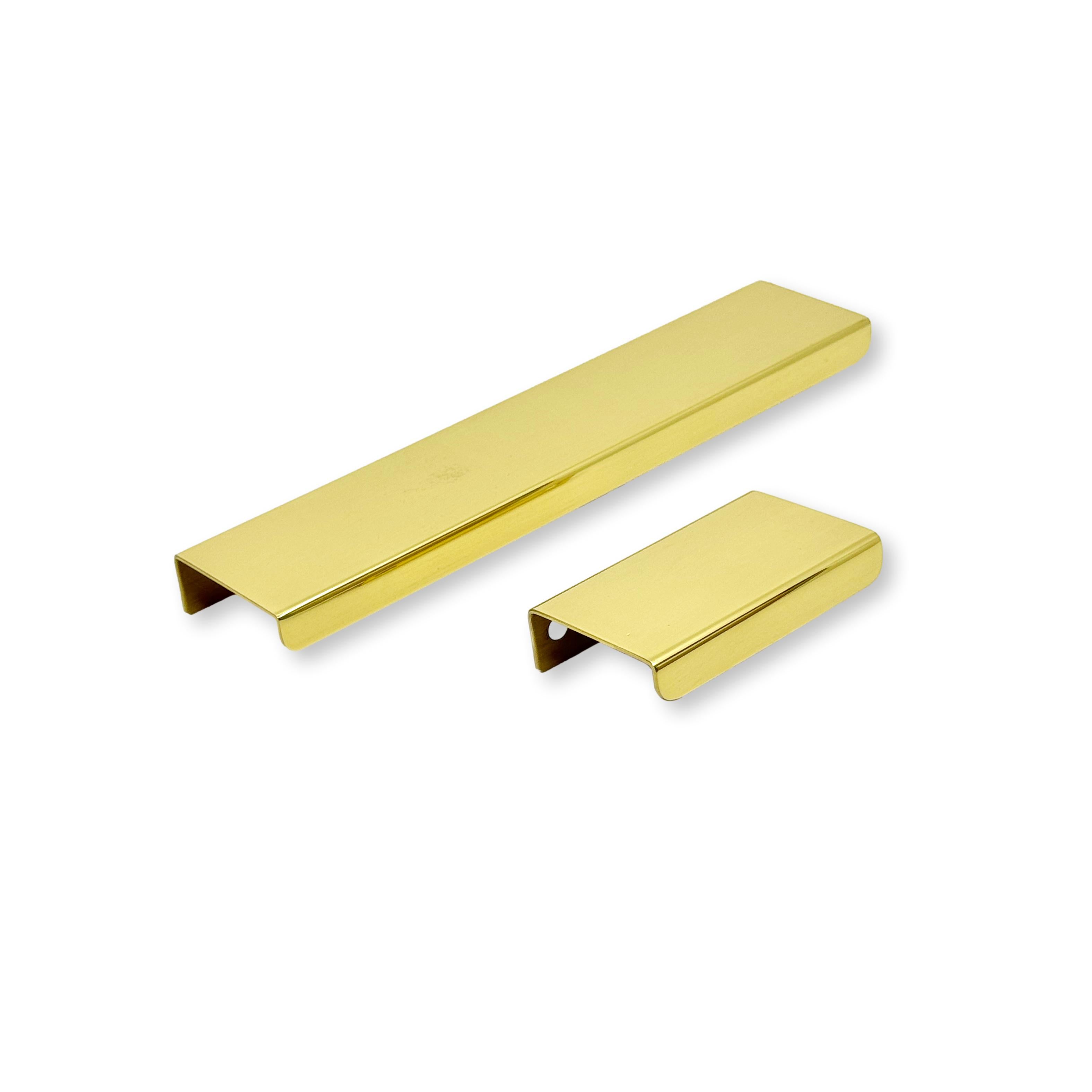 Polished Brass "Milenia" Edge Drawer Pulls - Industry Hardware