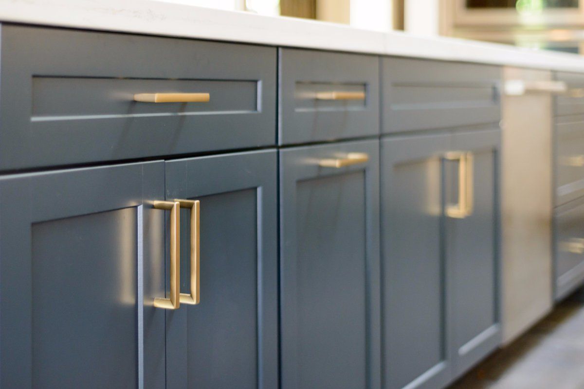 Satin Brass "Trane" Drawer Pulls and Knob | Pulls