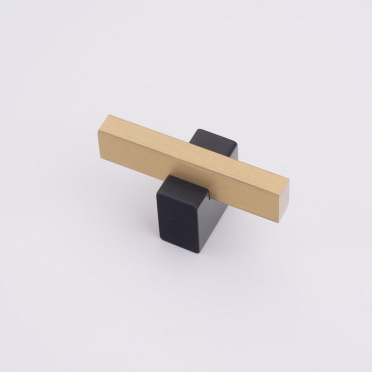 Lew's Two Tone Series Knobs and Handles Black and Brass - Industry Hardware