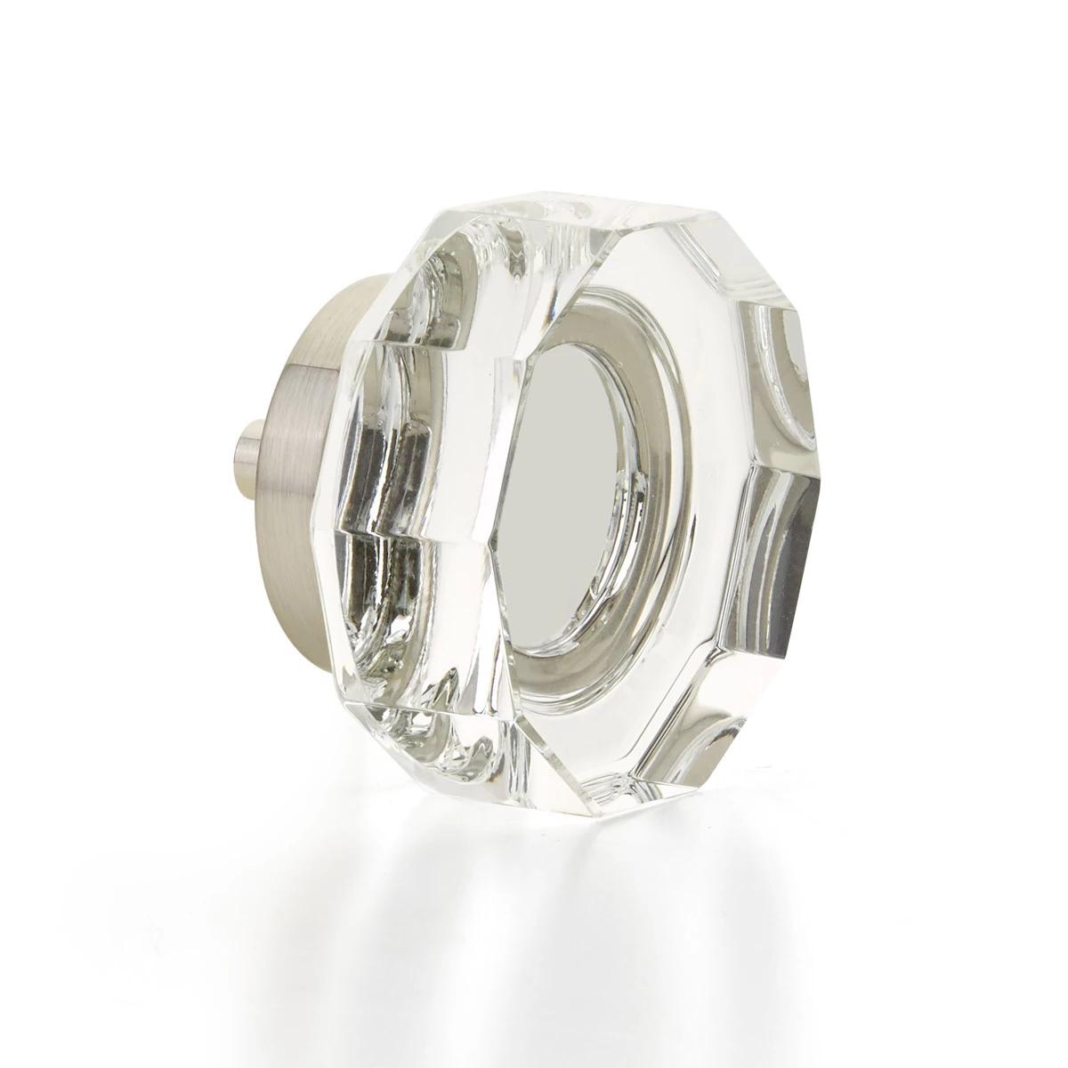Satin Nickel Large City Lights 1-3/4" Multi-Sided Glass Knob | Knobs