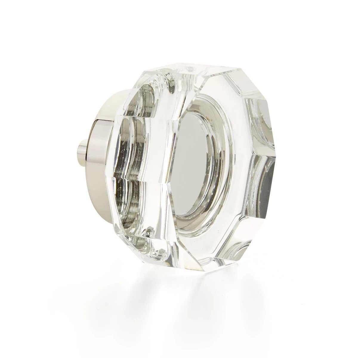 Polished Nickel Large City Lights 1-3/4" Multi-Sided Glass Knob | Knobs