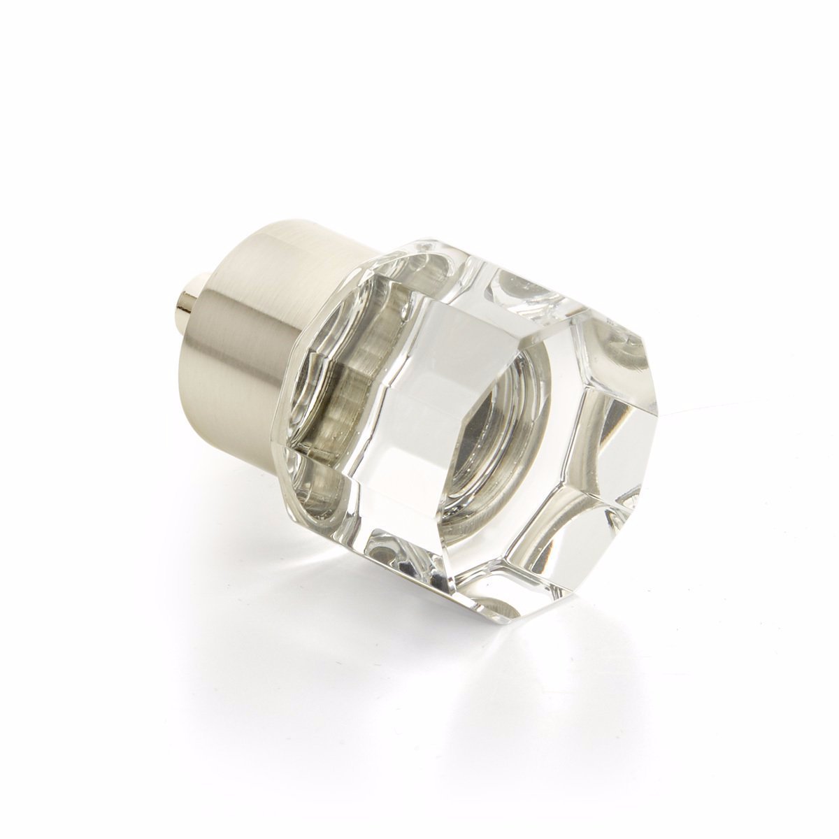 Satin Nickel City Lights 1-1/8" Round Multi-Sided Glass Knob | Knobs