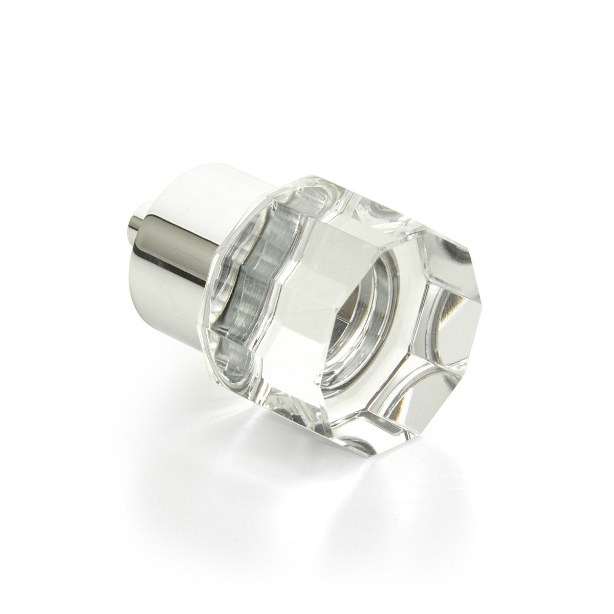 Polished Chrome City Lights 1-1/8" Round Multi-Sided Glass Knob | Knobs