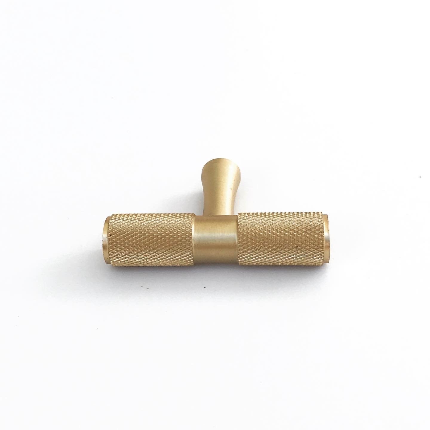 Brass Solid "Texture" Knurled Drawer Pulls and Knobs in Satin Brass | Pulls