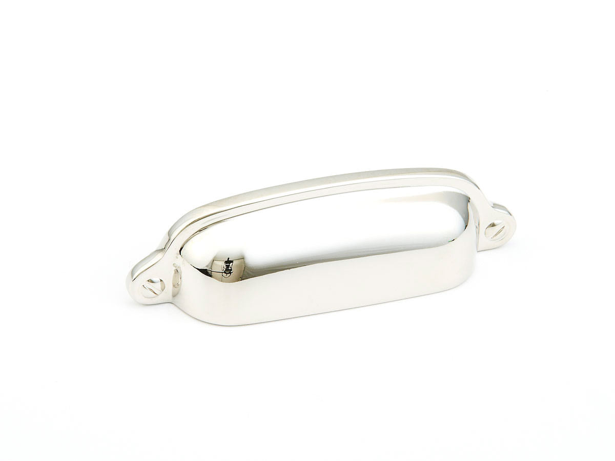 Polished Nickel Drawer Pulls "Transitional" Handles and Cup Pulls - Brass Cabinet Hardware