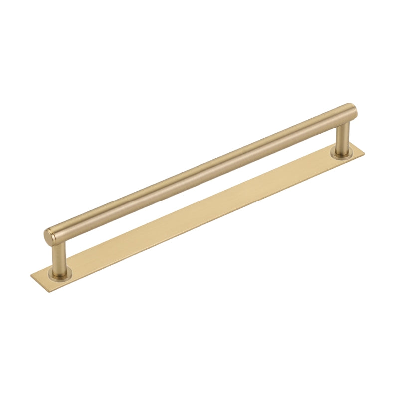 Satin Brass "Maison No. 2" Smooth Drawer Pulls and Cabinet Knobs with Optional Backplate - Forge Hardware Studio