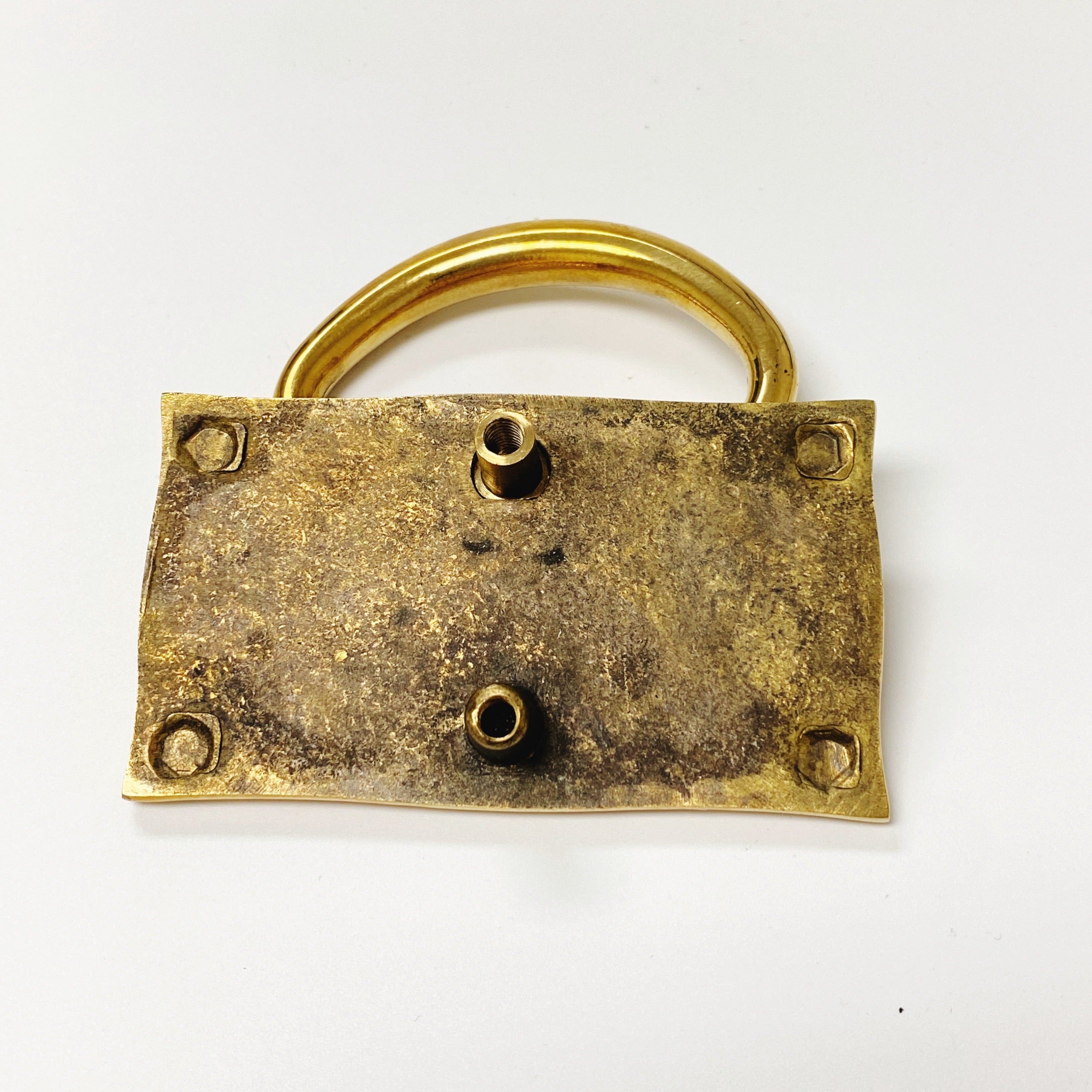 Unlacquered Brass "Aspen" Hammered Cabinet Knob and Ring Pulls - Industry Hardware