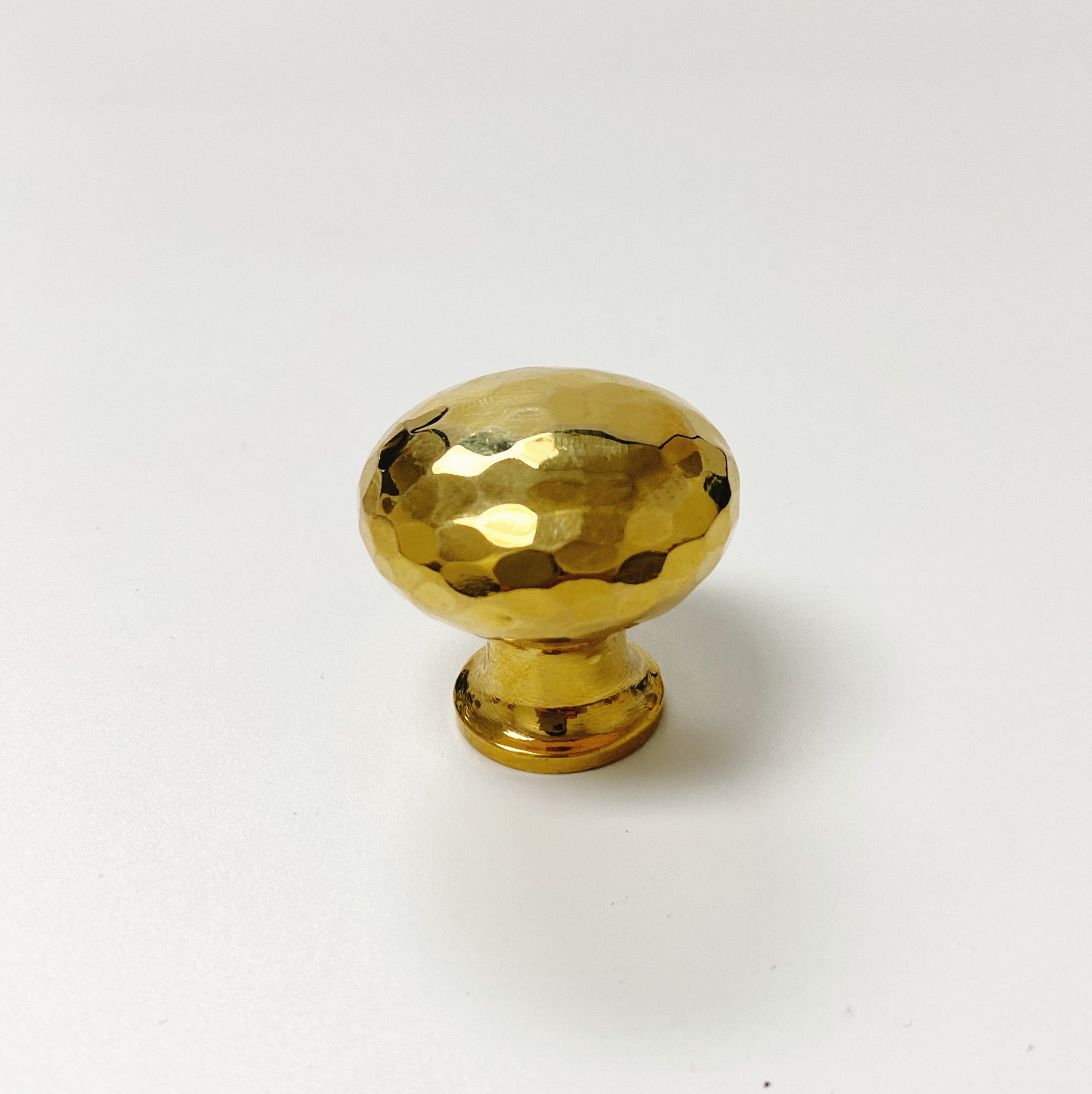 Unlacquered Brass "Aspen" Hammered Cabinet Knob and Ring Pulls - Industry Hardware