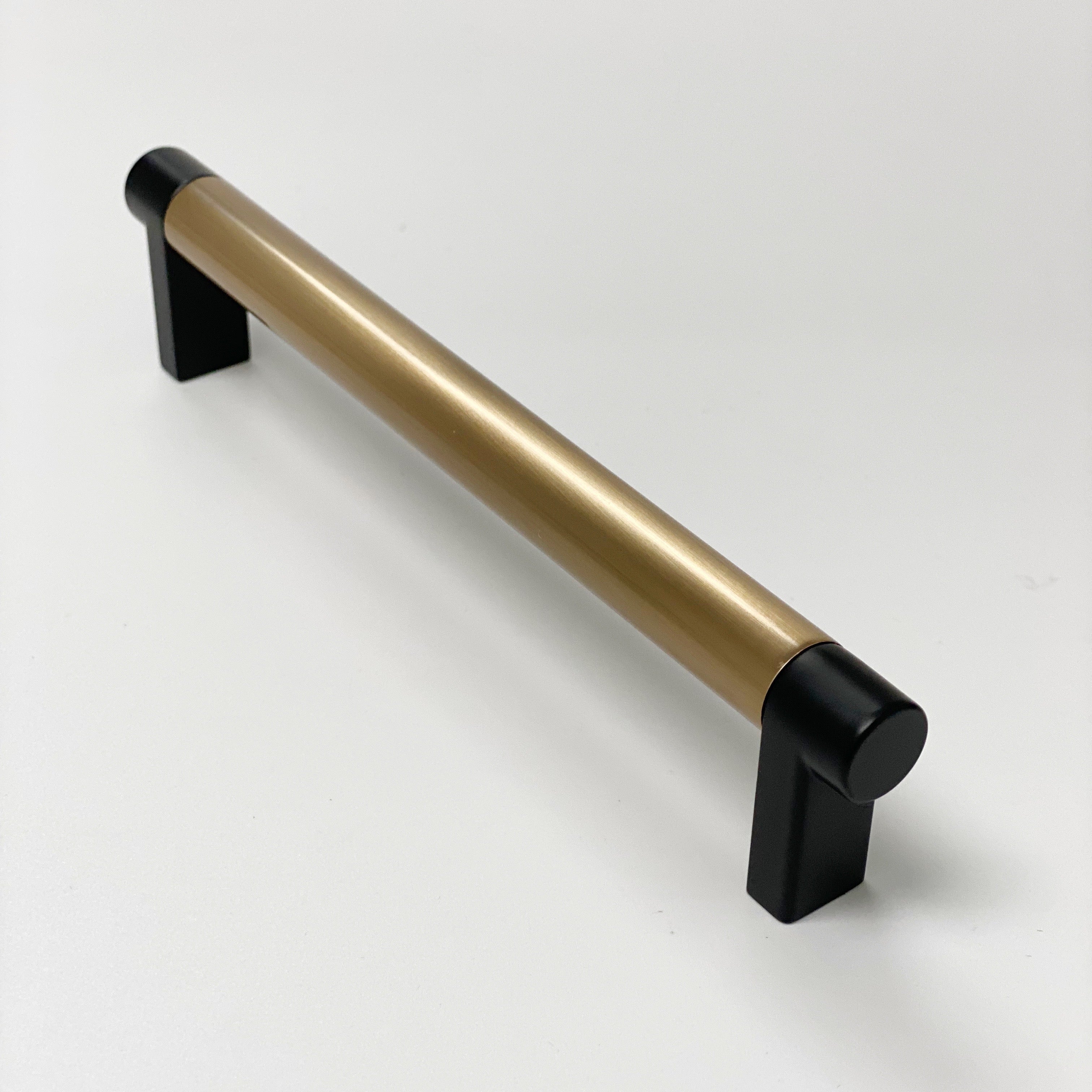 Smooth "Converse No.2" Black and Champagne Bronze Dual-Finish Knobs and Pulls - Industry Hardware