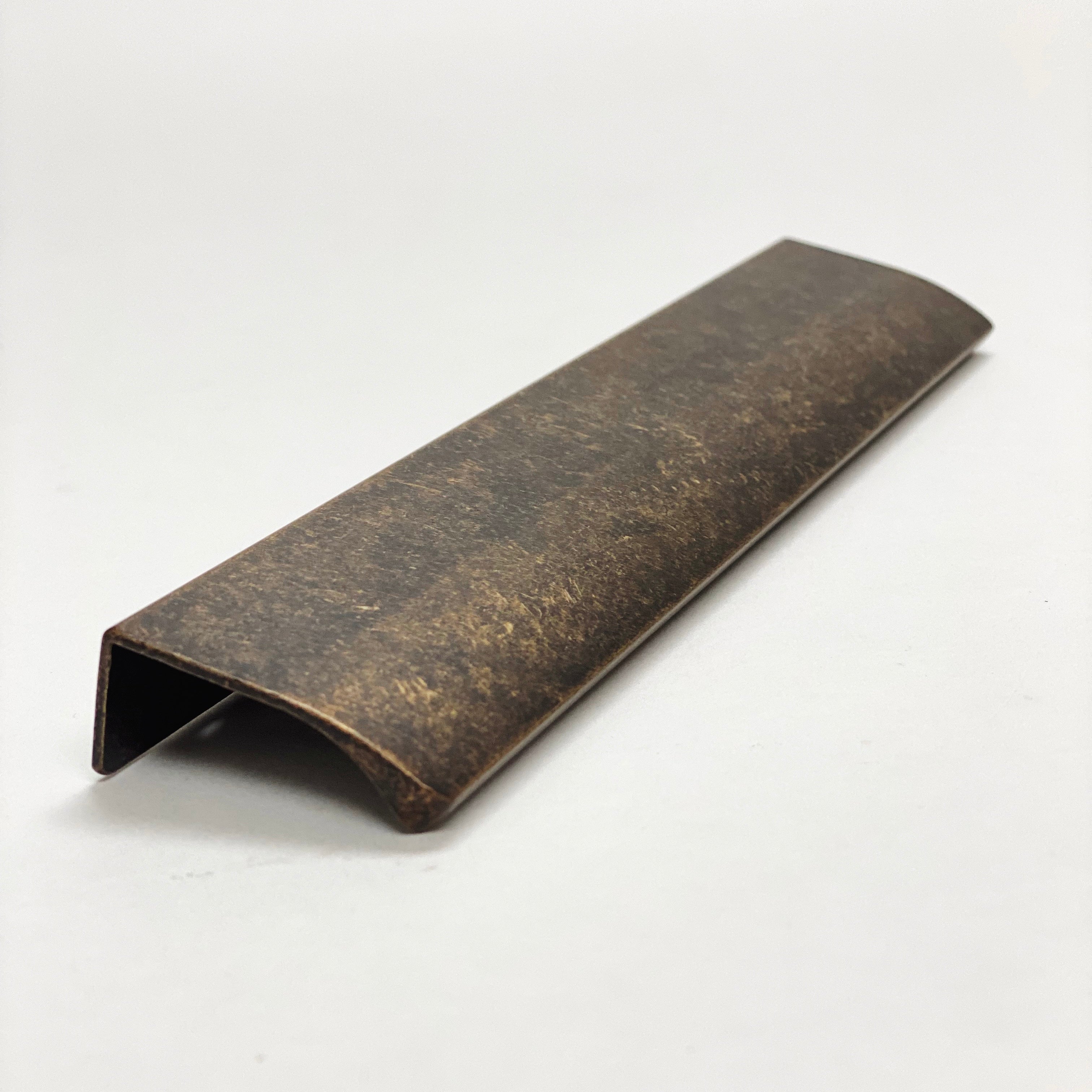 Antique Brass "Edge" Tab Finger Drawer Pulls - Forge Hardware Studio