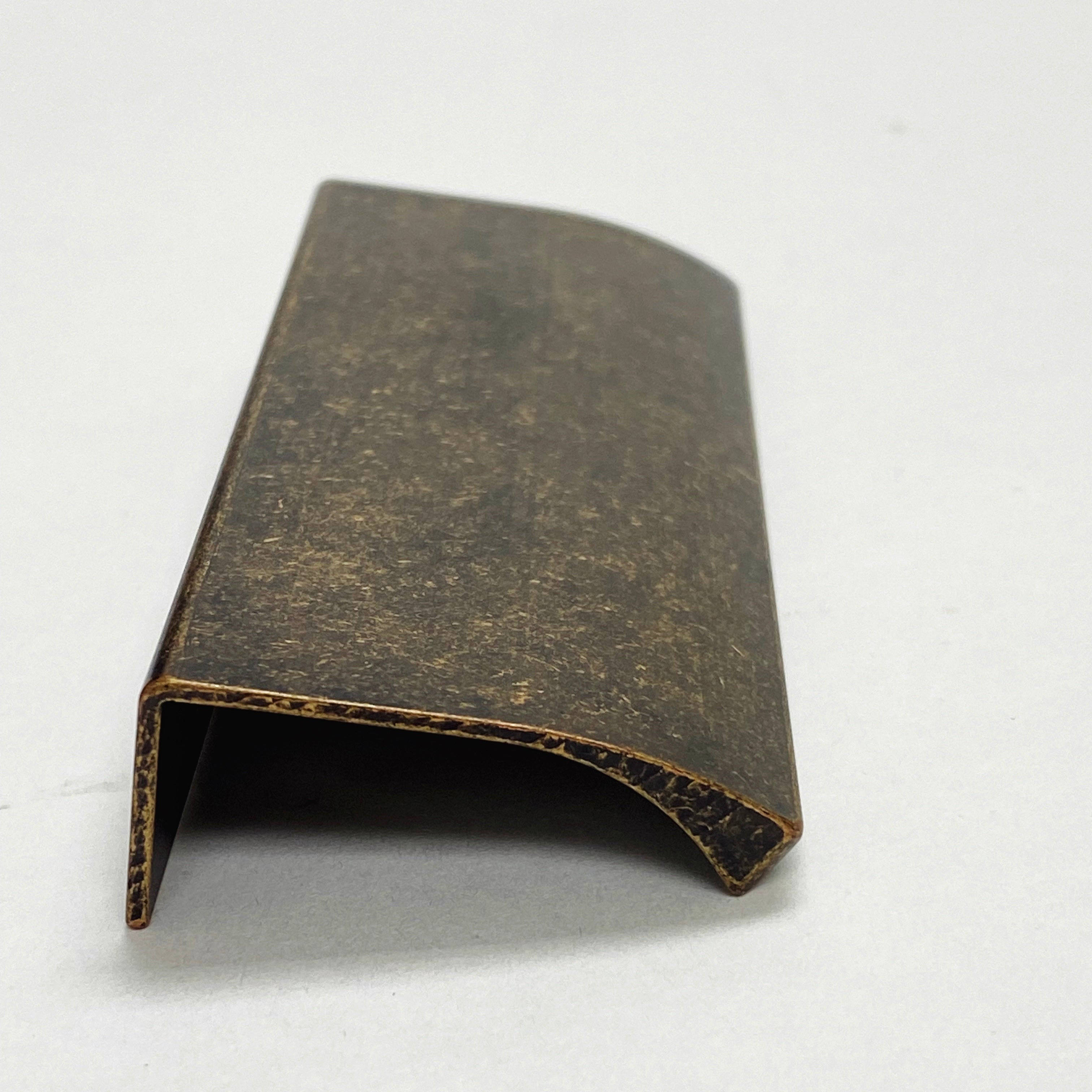 Antique Brass "Edge" Tab Finger Drawer Pulls - Forge Hardware Studio