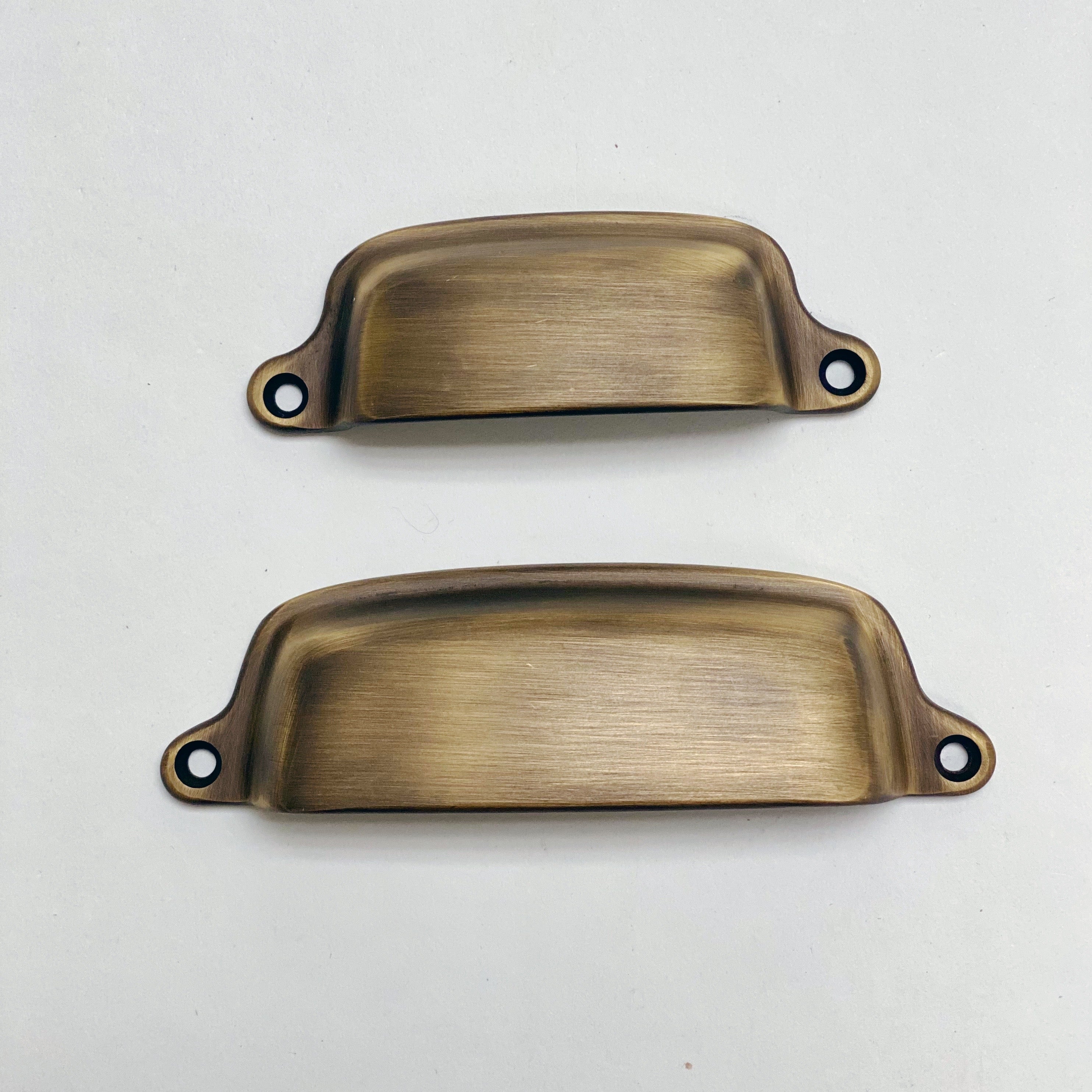 Antique Brass "Eloise" Cabinet Cup Drawer Pull - Kitchen Drawer Handle - Industry Hardware