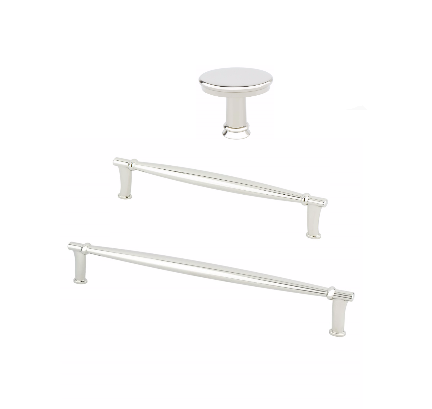 Polished Nickel "Dierdra" Drawer Pulls and Knob | Pulls