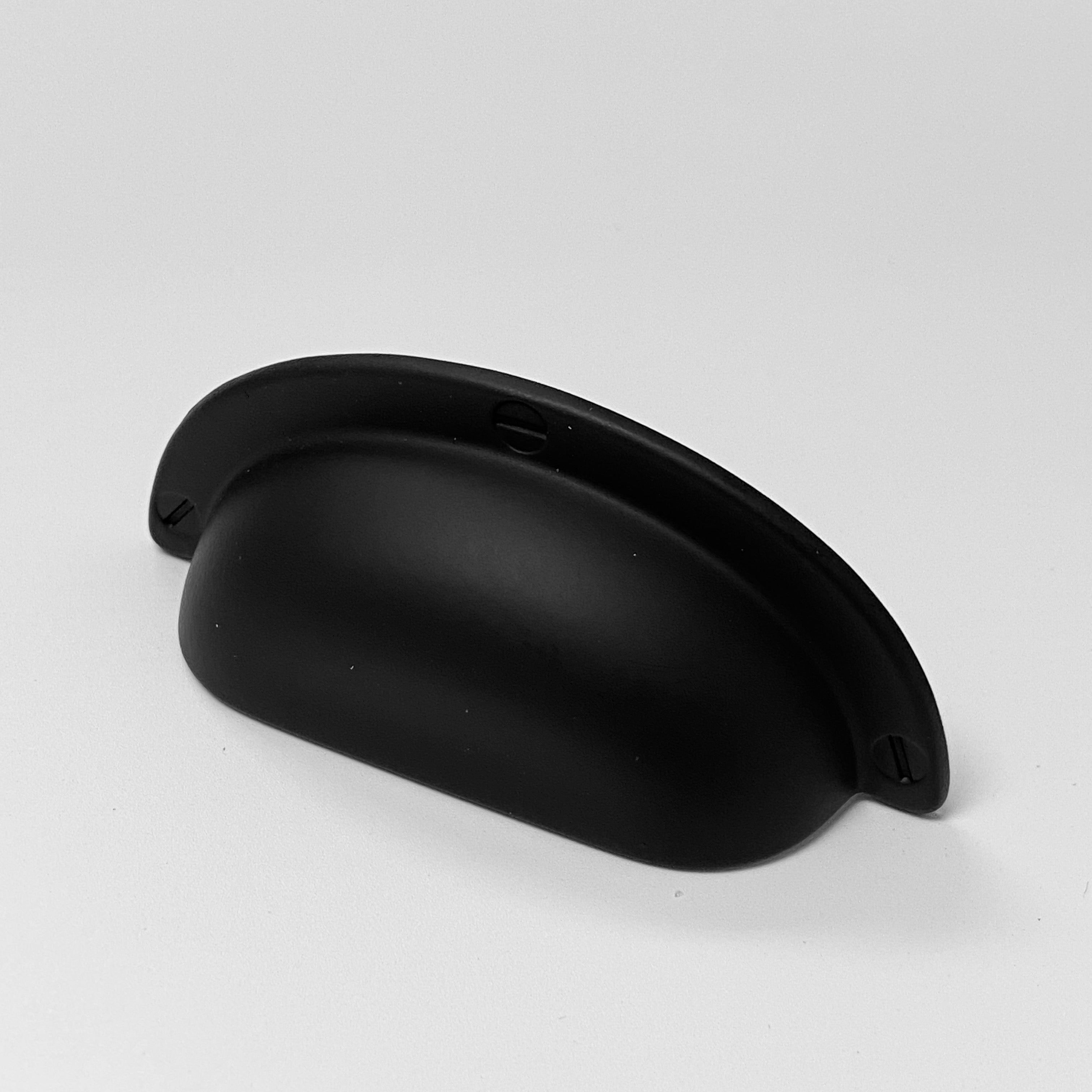Matte Black "Capri" Cup Drawer Pull, Ring Pull or Round Cabinet Knob | Pulls