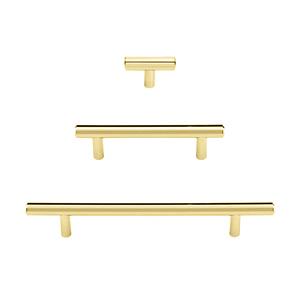 Unlacquered T-Bar Brass Cabinet Pulls in Polished Unlacquered Brass | Pulls