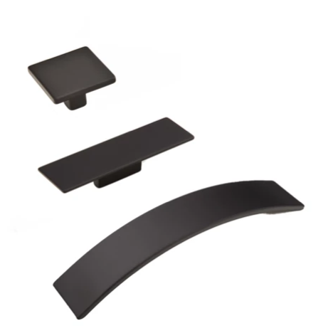 Black Drawer Pulls "Kurv" Square Black Knobs | Pulls