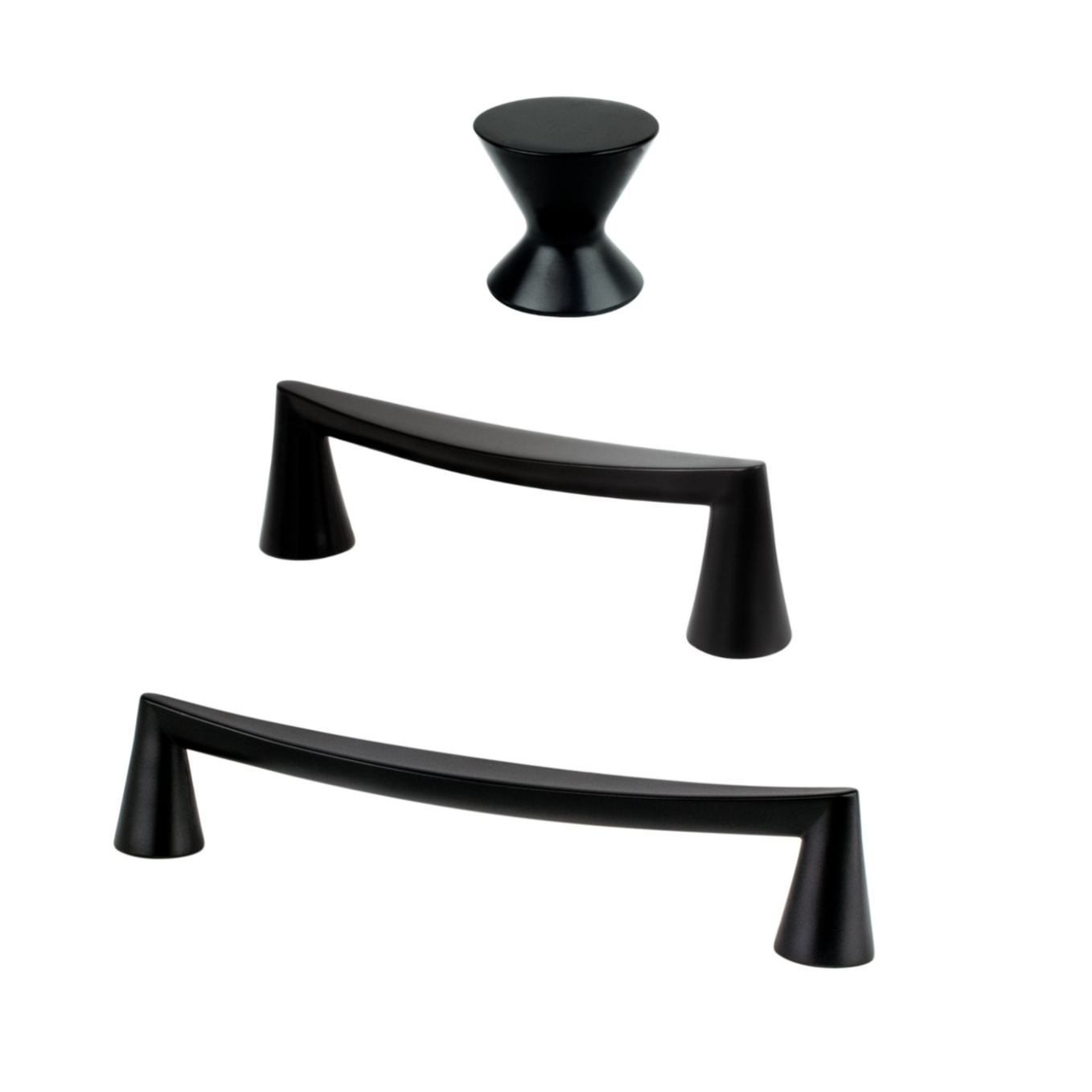 Matte Black "Core" Drawer Pulls and Knob | Pulls