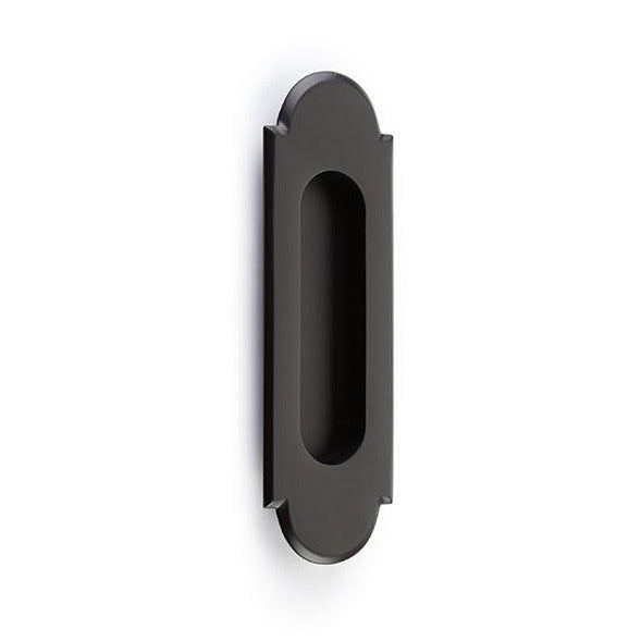 Rectangular Flush "Fleur" Solid Brass Recess Door Pull in Matte Black | Drawer Pull