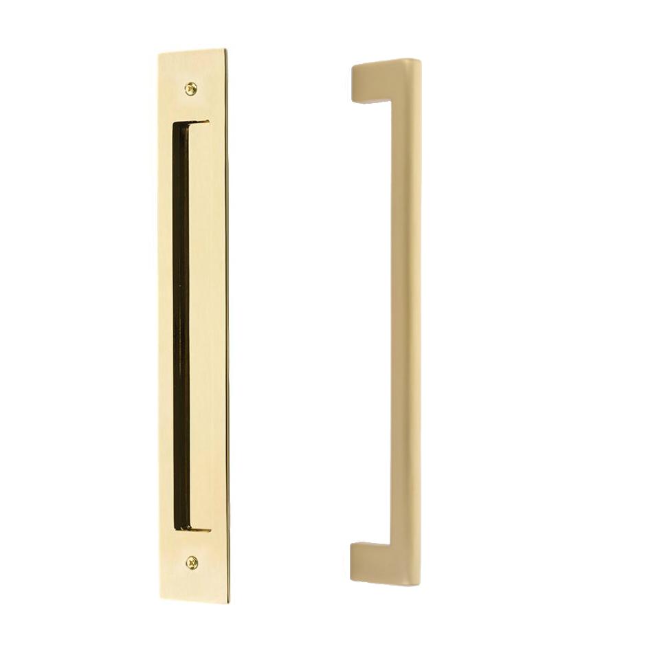 Door Flush Pull and 12" Handle Back to Back Hardware for Interior Sliding and Barn Doors