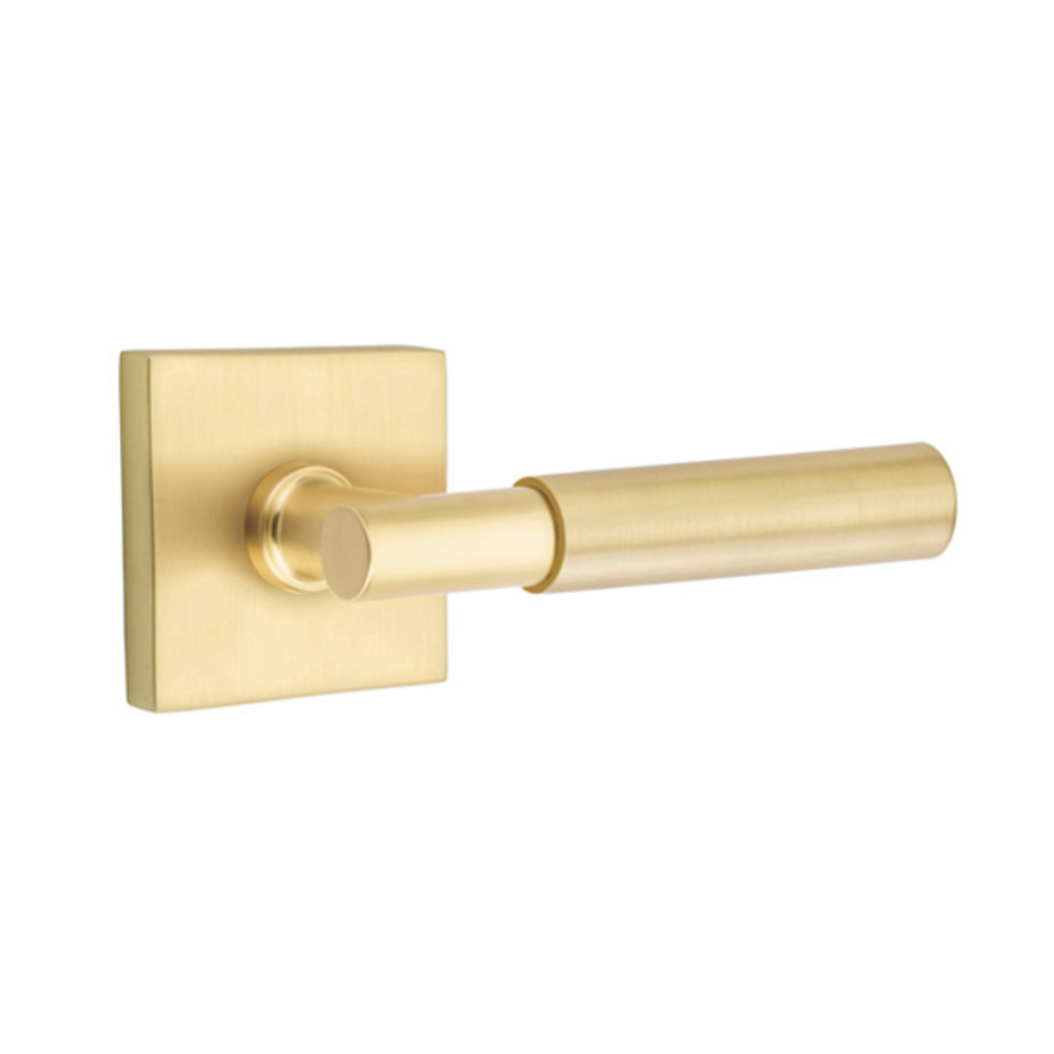Satin Brass Myles Door Lever w/ Square Rosette | Door Handle