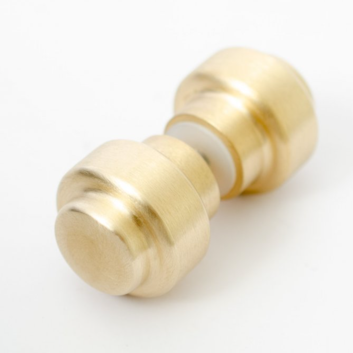 Glass Shower 1-3/16" Round Brushed Brass Back to Back Door Knob