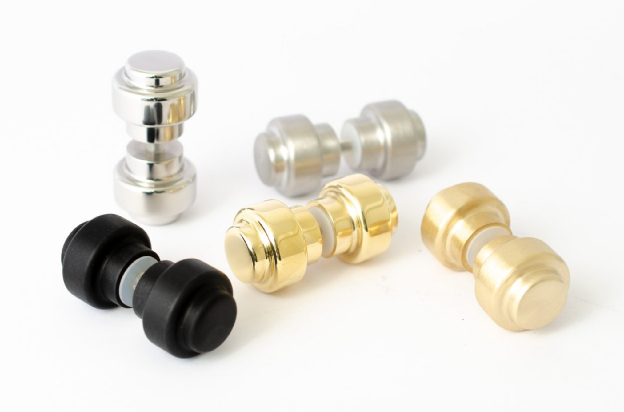 Glass Shower 1-3/16" Round Polished Brass Back to Back Door Knob