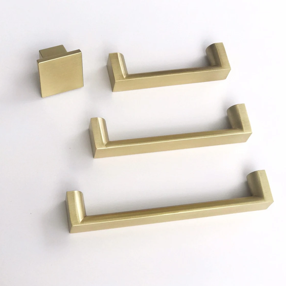 Tila Brass Wide Drawer Pulls and Knob - Cabinet Hardware | Pulls