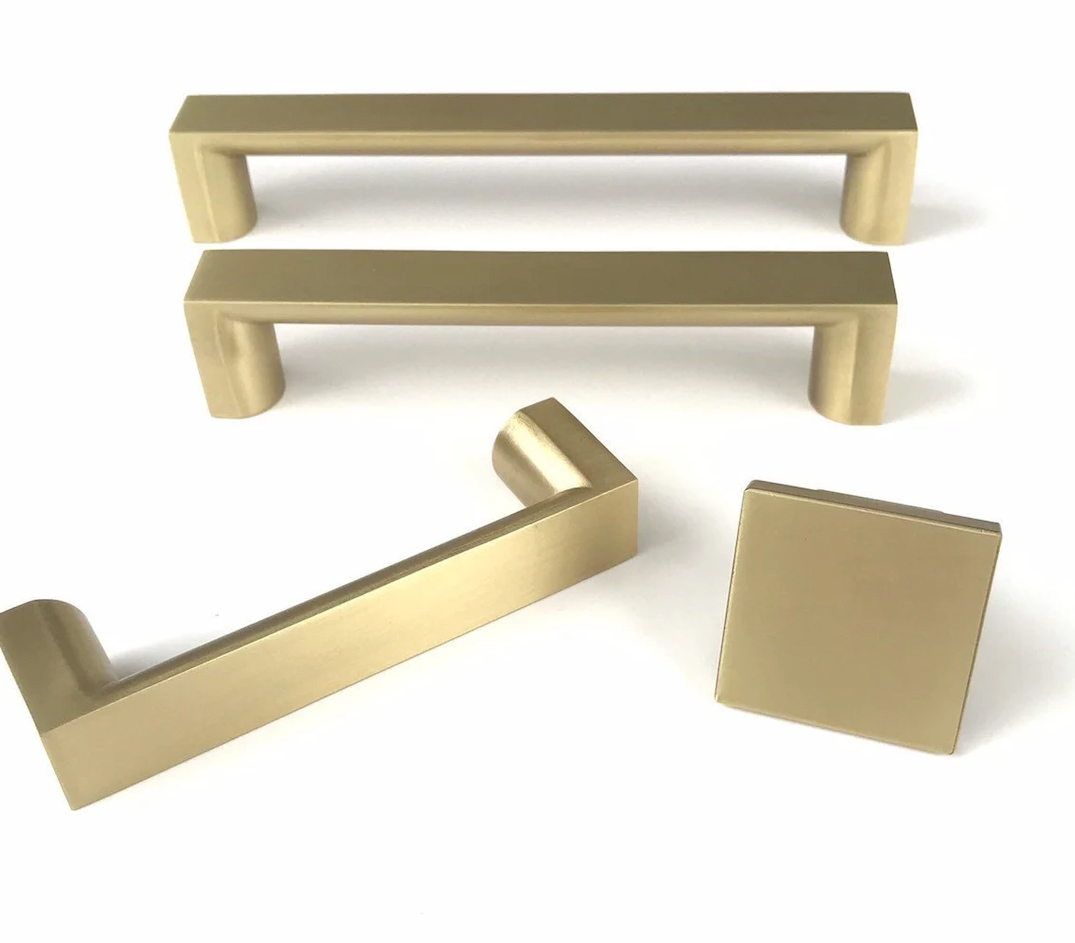 Tila Brass Wide Drawer Pulls and Knob - Cabinet Hardware | Pulls