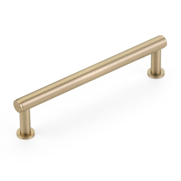 Satin Brass "Maison No. 2" Smooth Drawer Pulls and Cabinet Knobs with Optional Backplate - Forge Hardware Studio
