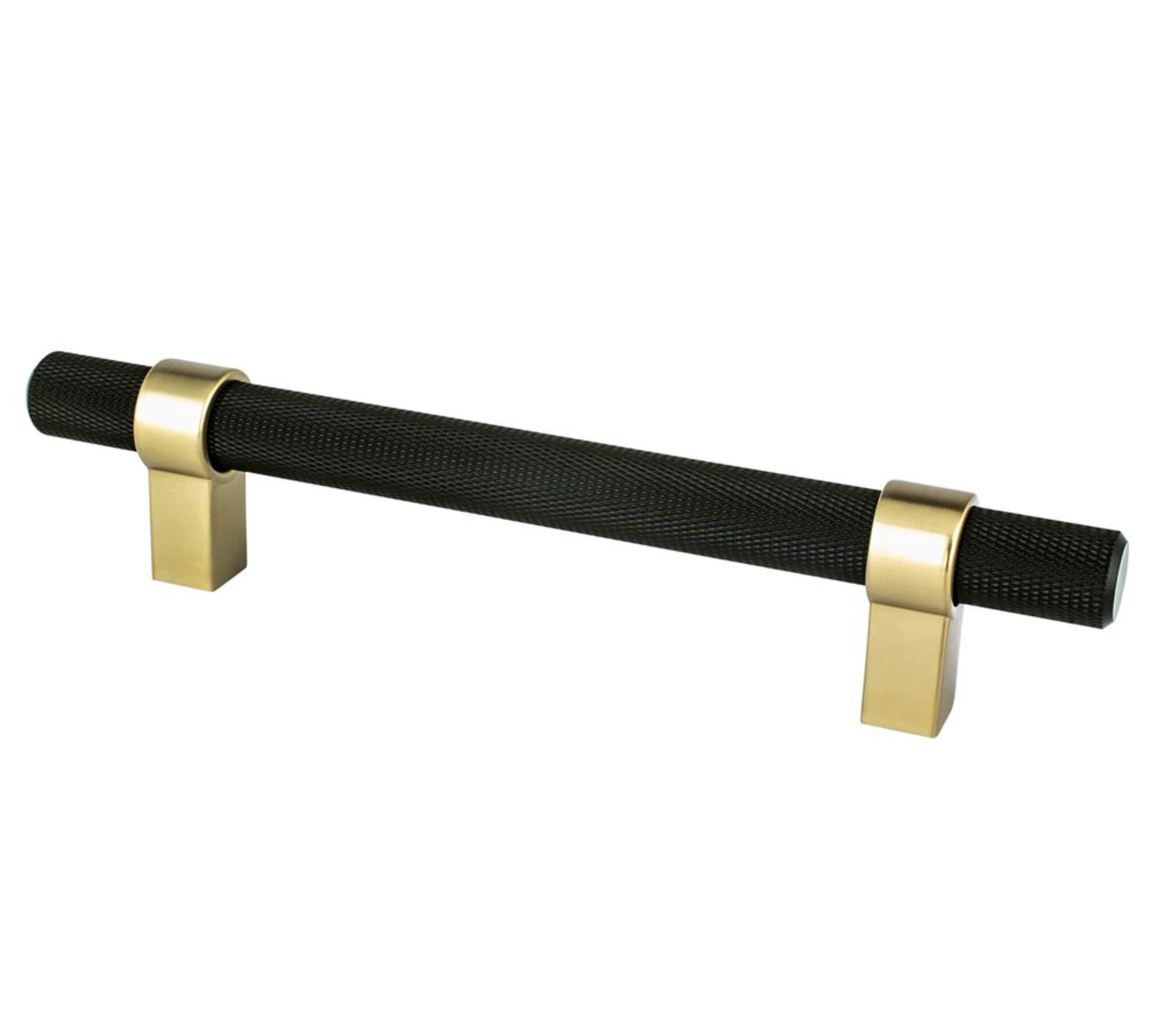 Knurled "Prelude" Champagne Bronze and Matte Black Cabinet Knobs and Drawer Pulls - Industry Hardware