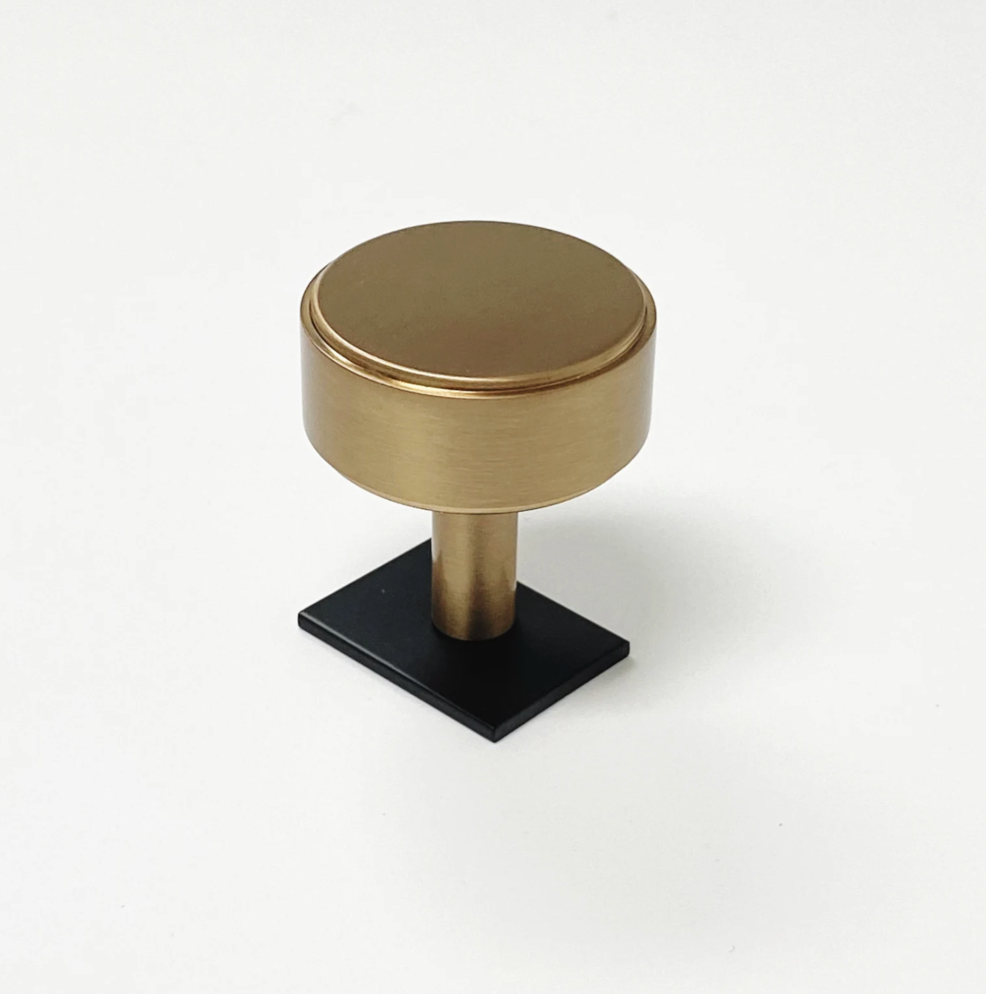 Dual Finish "Maison No. 2" Smooth Matte Black and Champagne Bronze Drawer Pulls and Cabinet Knobs with Backplate - Industry Hardware