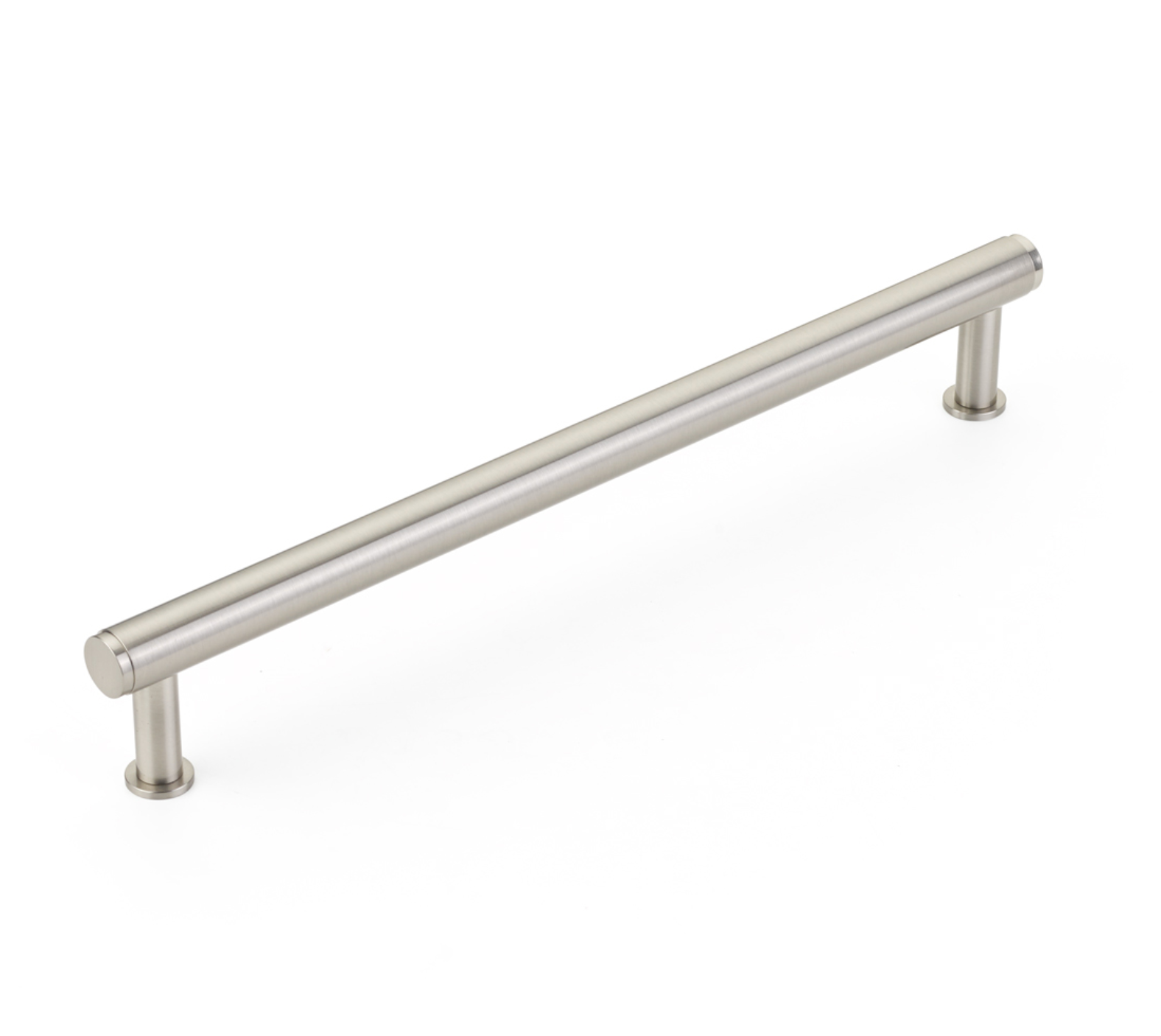 Brushed Nickel "Maison No. 2" Smooth Drawer Pulls and Cabinet Knobs with Optional Backplate - Industry Hardware