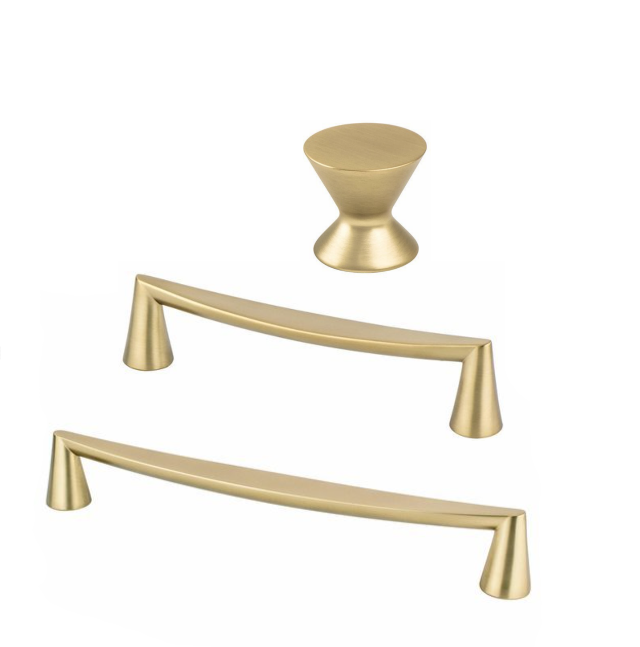 Satin Brass "Core" Drawer Pulls and Knob | Pulls