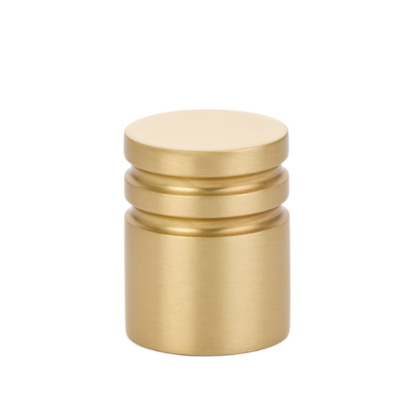 Metric Satin Brass 1" Cabinet Knob - Mid-Century Modern | Knobs