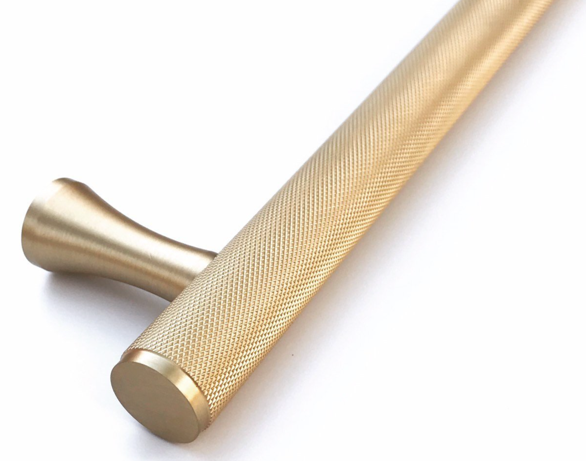 Brass Solid "Texture" Knurled Drawer Pulls and Knobs in Satin Brass | Pulls