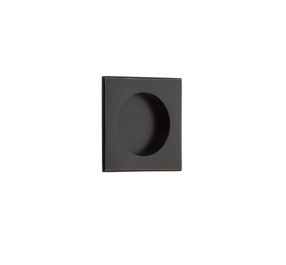 Square Flush Solid Brass Recess Door Pull 2-1/2" in Oil Rubbed Bronze | Pulls