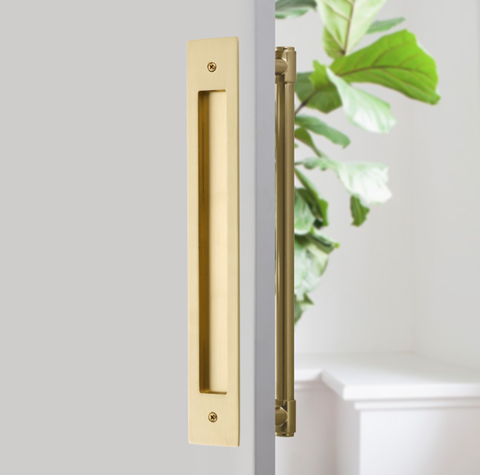 Door Flush Pull and 12" Handle Back to Back Hardware for Interior Sliding and Barn Doors