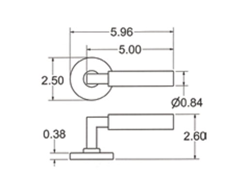 Unlacquered Brass Door Lever Smooth Handle w/ Beveled Square Rosette - Industry Hardware