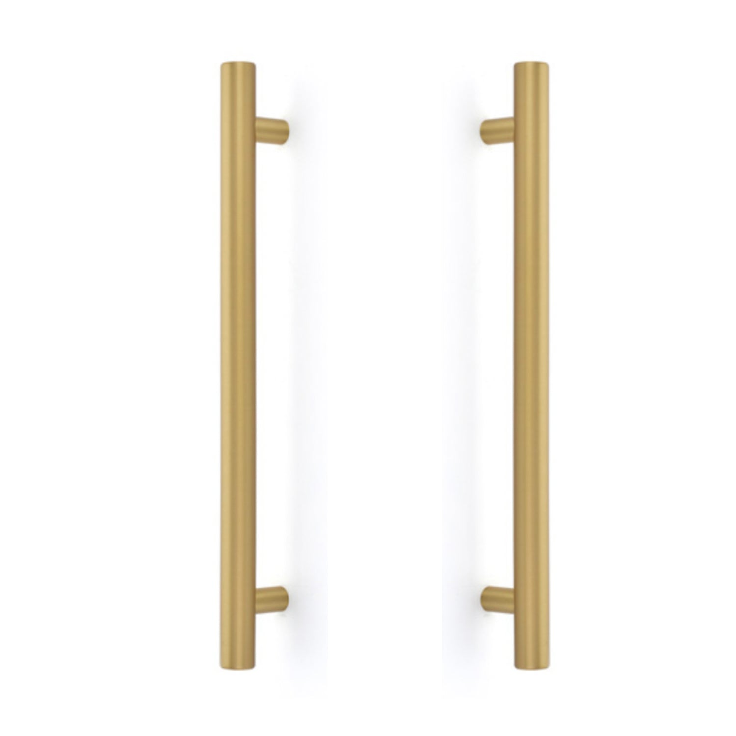T-Bar "European" Back to Back Satin Brass Appliance Pulls - Industry Hardware
