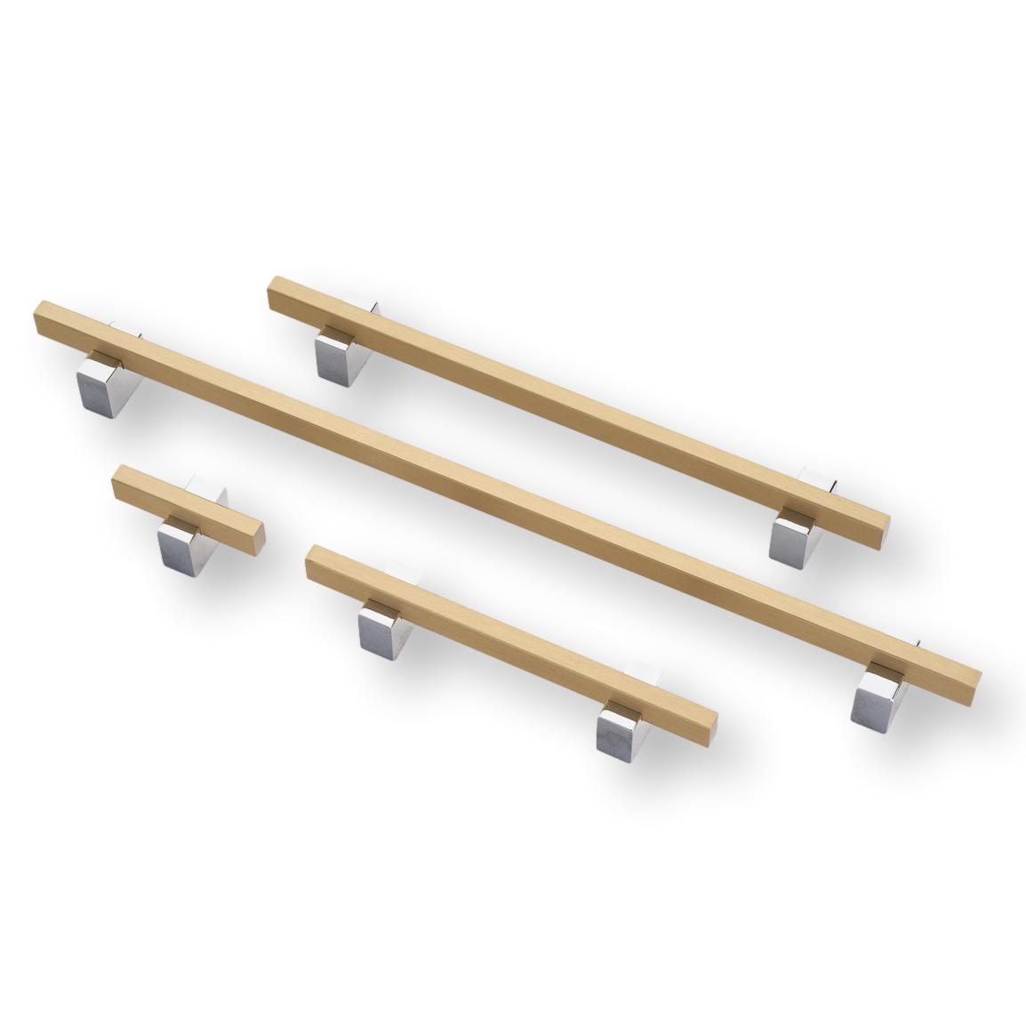 Lew's Two Tone Series Knobs and Handles Chrome and Brass - Industry Hardware