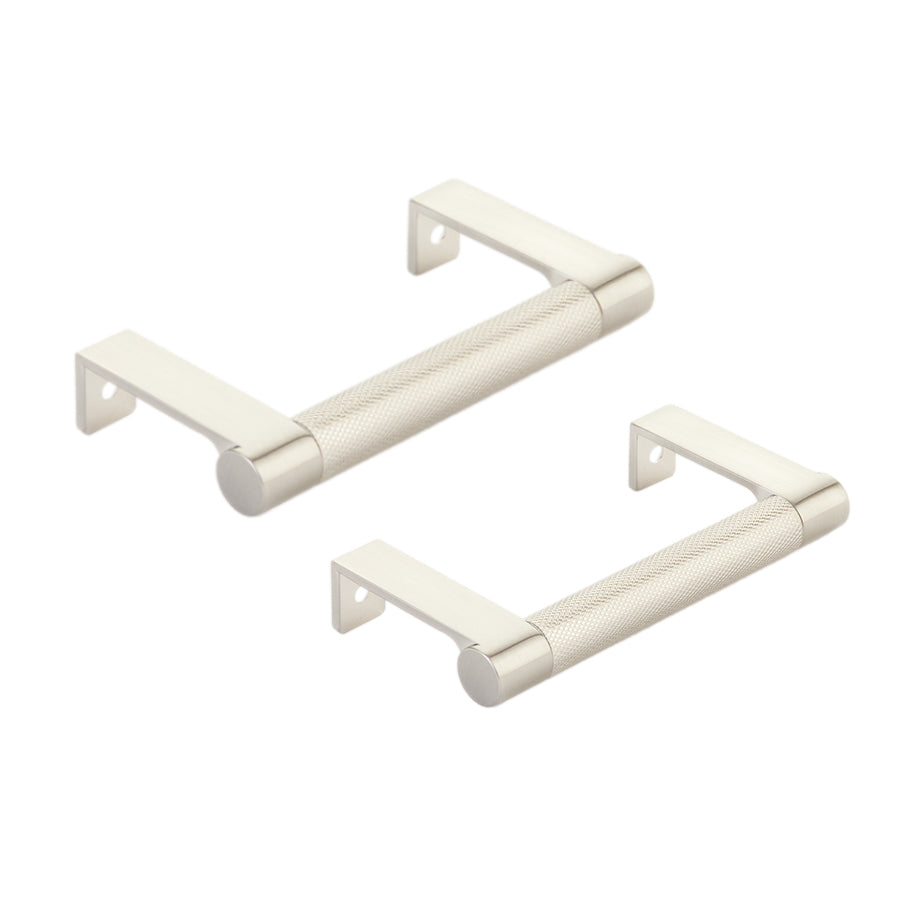 Satin Nickel "Converse" Knurled Edge Tab Drawer Pulls - Industry Hardware